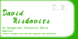 david miskovits business card
