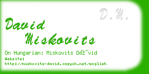 david miskovits business card